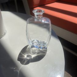 Sculptural Heavy Clear Glass Vase