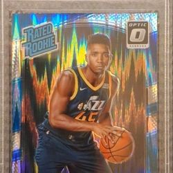 Donovan Mitchell Rookie RC Shock Prizm 2017 Donruss Optic Rated Rookie PSA 10