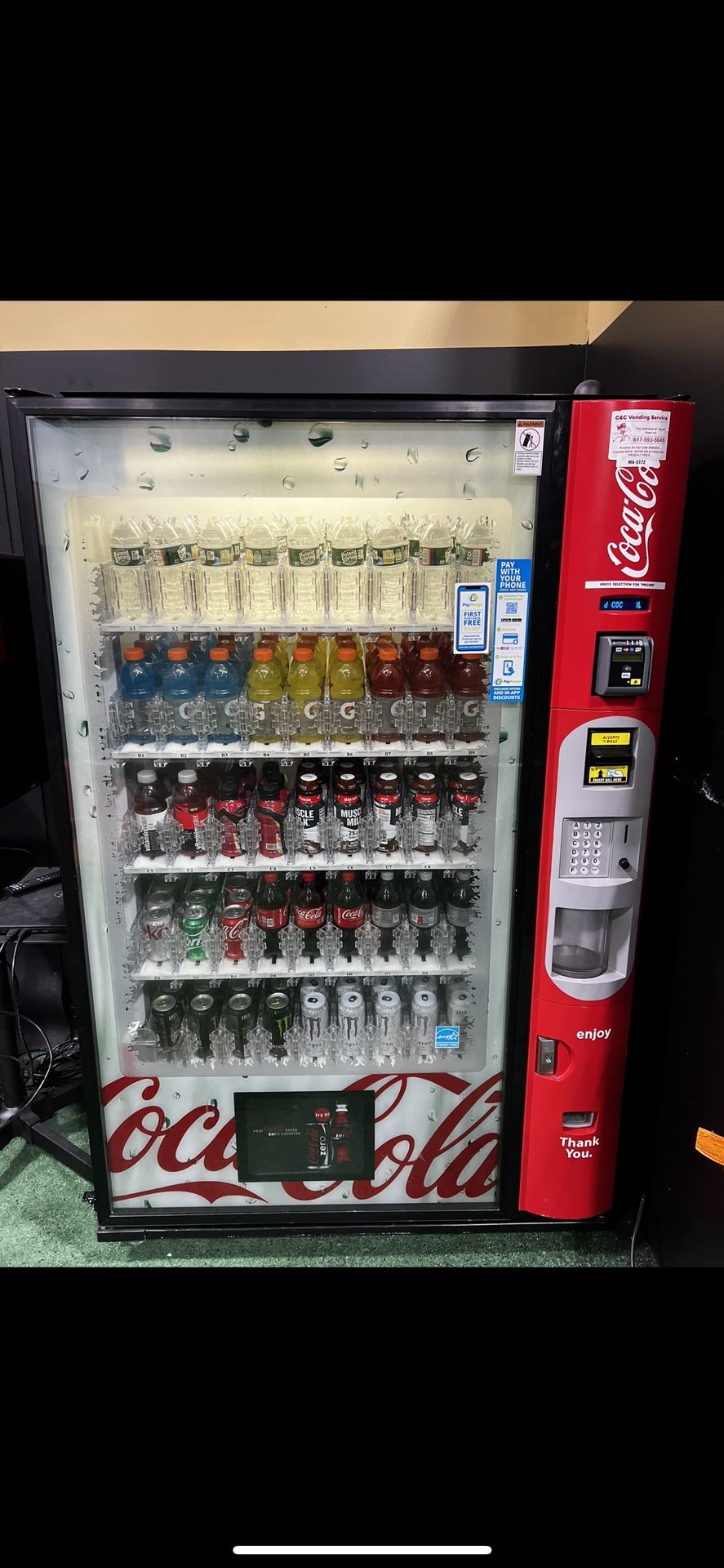 Dixie Narco Bev Max 4 Glass Front Beverage Vending Machine 5800-4