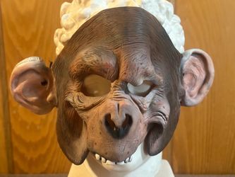 Realistic Chimpanzee Latex Costume Half-Mask (Monkey / Halloween) Excellent Condition!!
