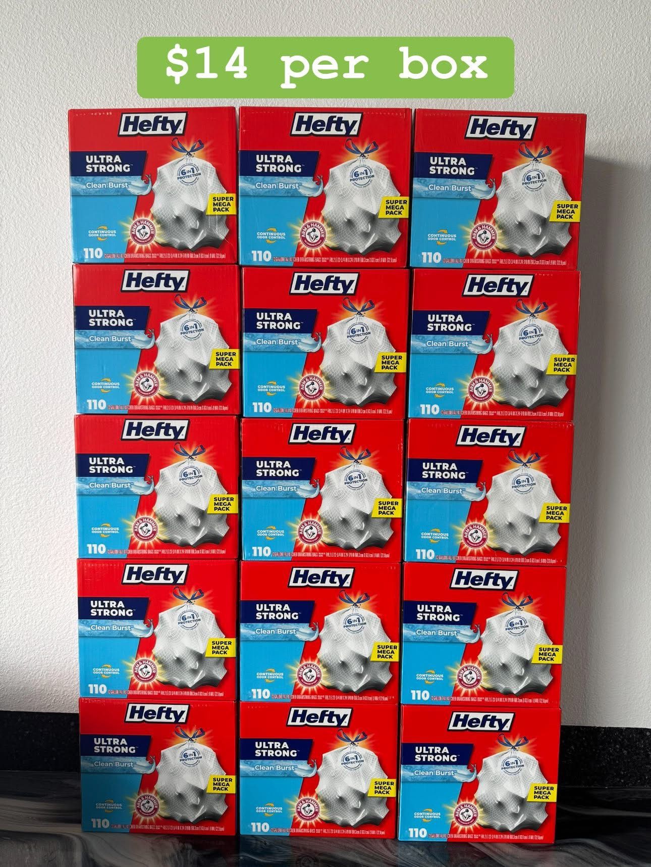 Hefty Ultra Strong 13 Gallon Trash bags (110 Count)