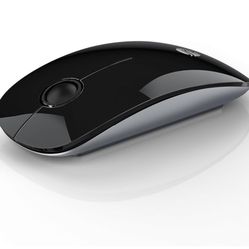 RAPIQUE Bluetooth Wireless Mouse - (BT5.1+USB) Slim Dual Mode Mouse Black
