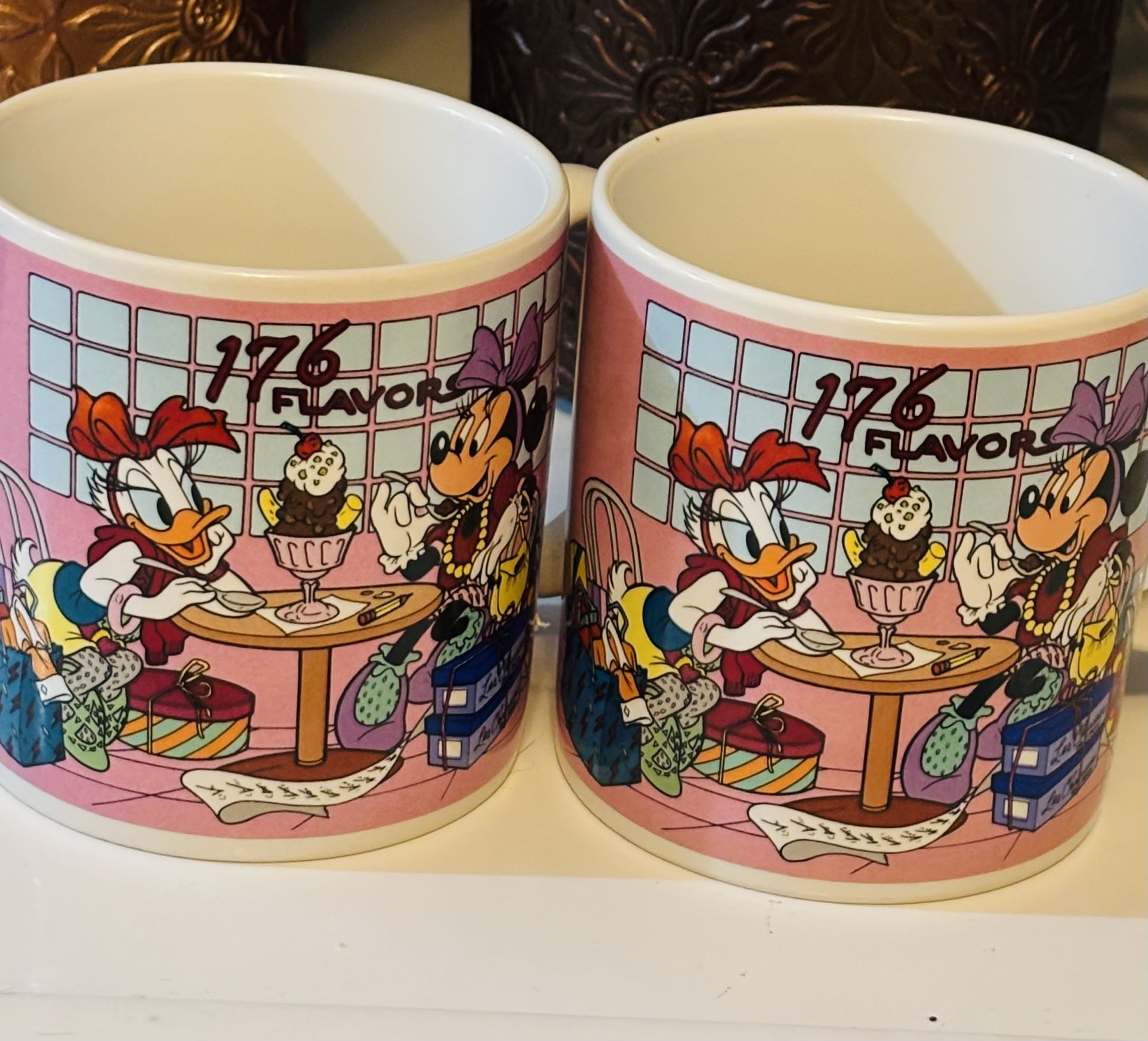 Disney Minnie Mouse Daisy Duck Born to Shop Mug 16oz Hard to Find Set