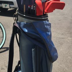 13 Golf Club Set, 3 - 9 Irons (Graphite), 4 Woods, Chipper, Cart Bag, Head Covers, Good Condition