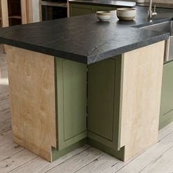 Maple wood corner base cabinet