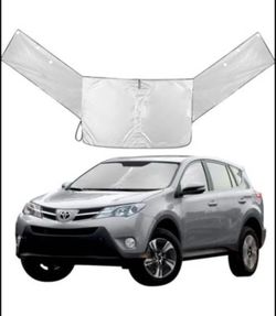 Brandnew Car Windshield Sun Shade for RAV4,Front and Side Window Sunshades,Sun Blocker for Car Windshield Reflects Heat and UV Rays(Silver - Black, Fi