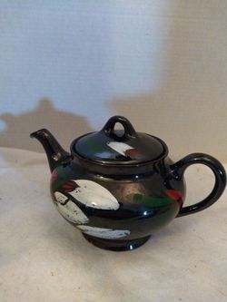 Medium Size Black Canadian Pottery Teapot