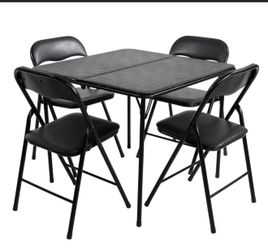Folding Chairs And Table Set 5 Piece New
