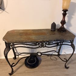 Slate and Metal Entry/Foyer Table
