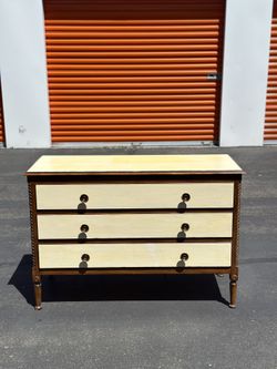 Vintage Baker Furniture 3-Drawer Dresser / Credenza – Solid Wood, French Style