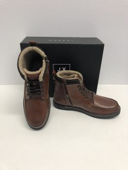 Jaxson ankle boots faux fur size zipper cognac