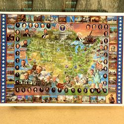 Historical Learning Puzzle  “United States PRESIDENTS” 1000 PIECE JIGSAW PUZZLE/U.S. History Educational Tool (Made In 1999)