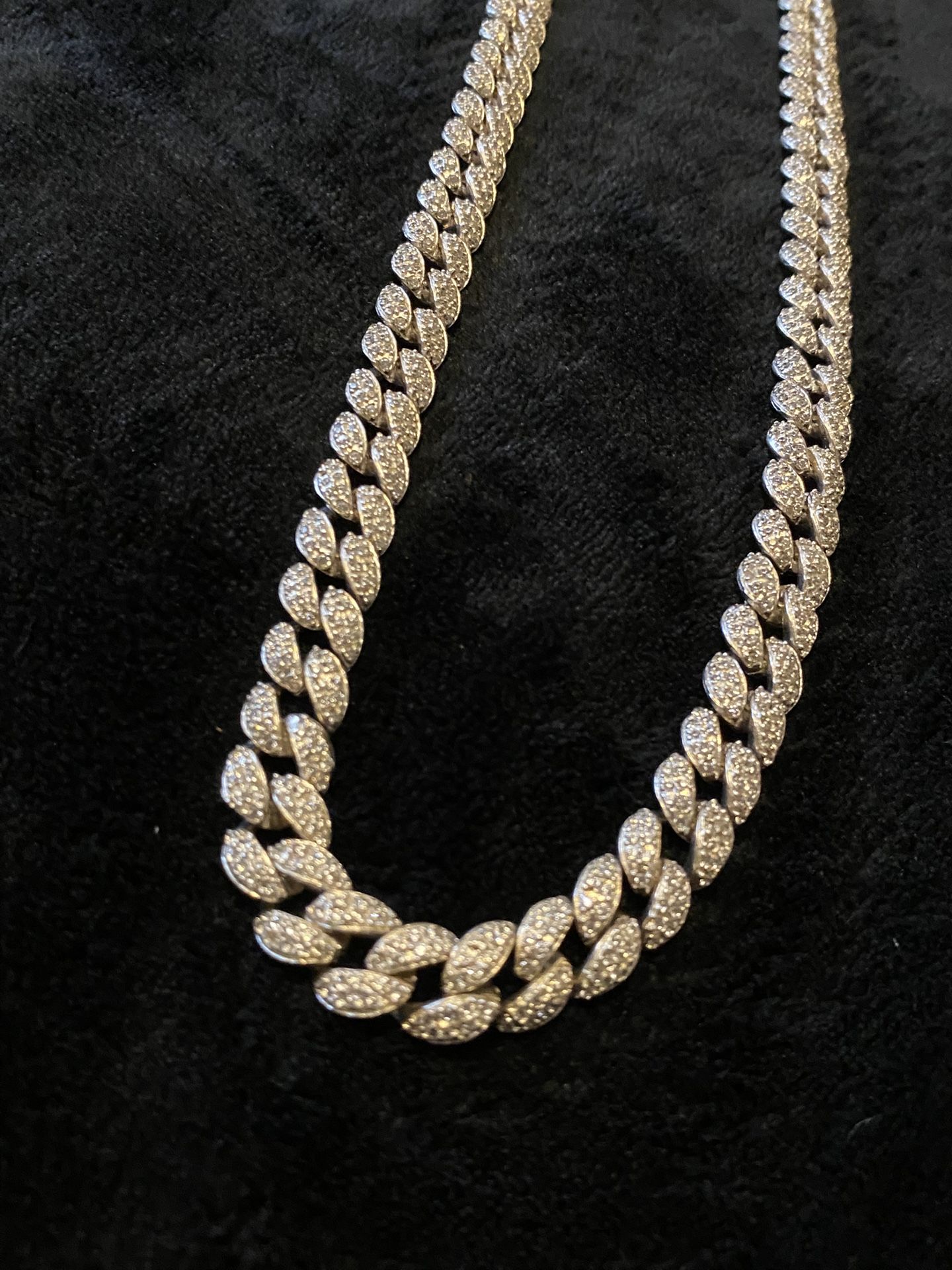 925 Diamond Cuban Link Chain