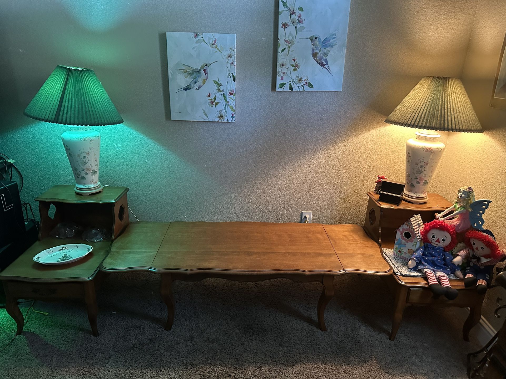 Vintage Cal Shops Solid Maple Coffee Table & Side Tables Set – Antique Maple Finish