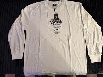 Mens white long sleeve collab