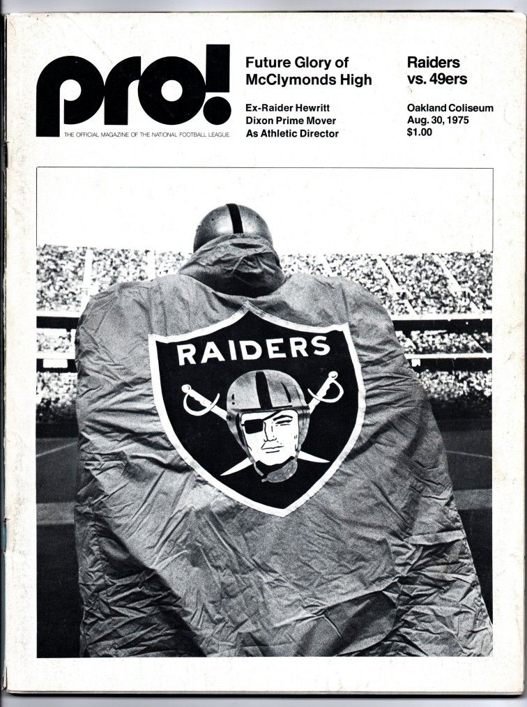 PRO! AUGUST 30TH 1975 | OAKLAND RAIDERS VS SAN FRANCISCO 49ERS | MAGAZINE