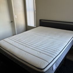 QUEEN BED FRAME + MATTRESS 