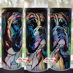 25 oz Glass Tumbler - Boxer Stained Glass