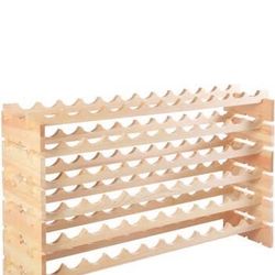 New Wine Rack Stackable Storage 6 Tier 72 Bottle Storage Display Shelves Wood