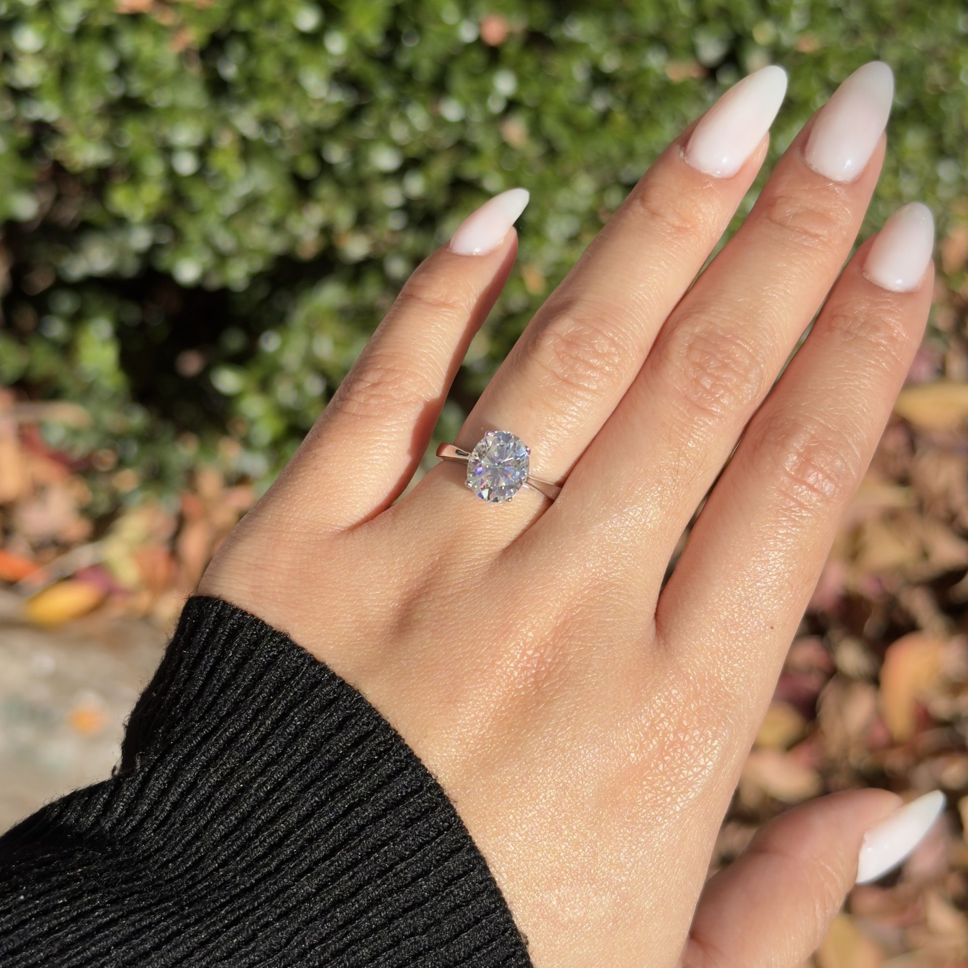 3ct GRA oval cut vvs1 moissanite promise ring size 5,6,7