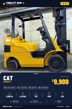 CAT forklift 5500 lb, 3 stage, side shift LOW HOURS