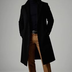 Men’s black trench coat