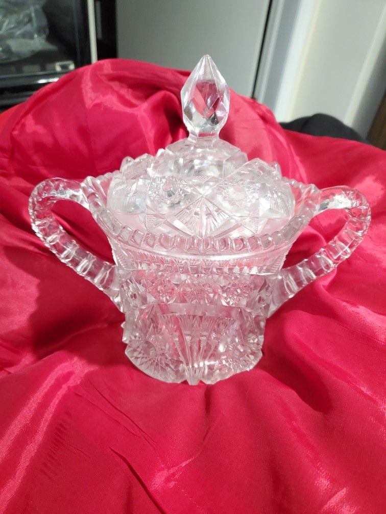 Vintage Crystal Sugar Bowl