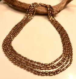Vintage Gold Tone Layered Necklace