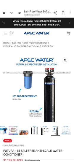 Apec Whole House Water Filtration System - 15 FG Futura