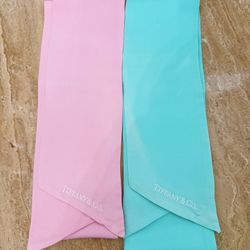 Tiffany Co Blue& Pink Silk Scarf Set Of Two