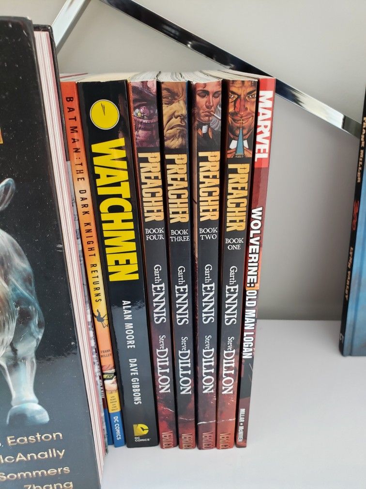 Graphic Novel Lot: Preacher, Wolverine Old Man Logan, Dark Knight Returns (Batman)