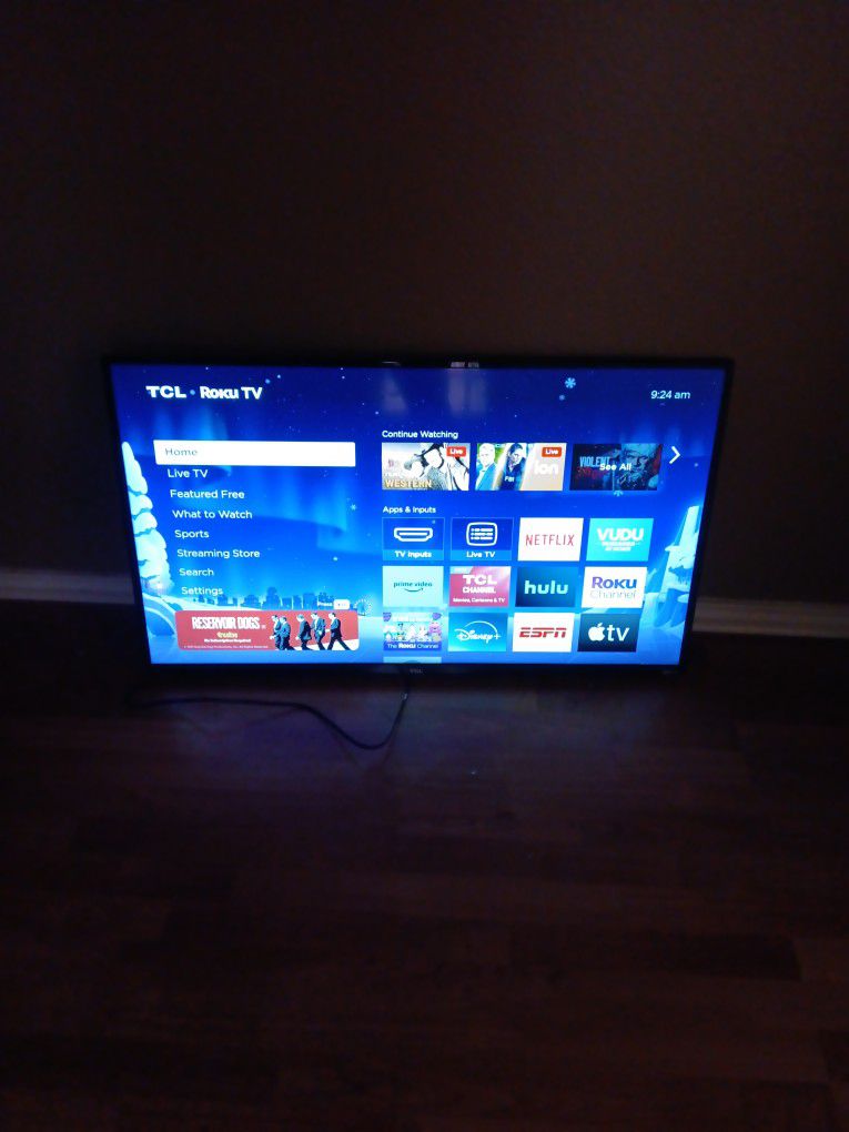 42 Inch TCL TV With Remote