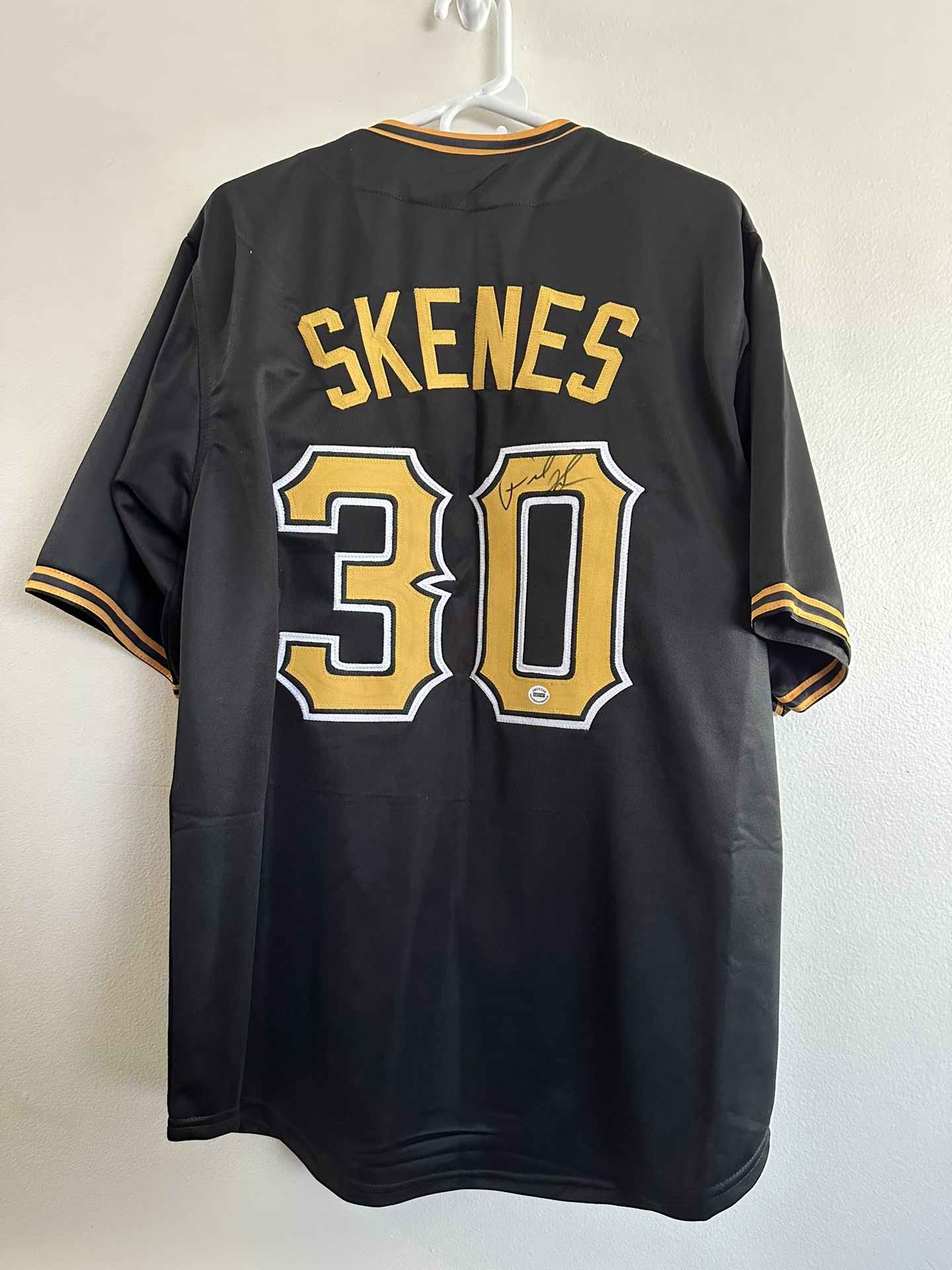 PAUL SKENES SIGNED PITTSBURGH PIRATES CUSTOM AUTOGRAPHED JERSEPH W/COA XL - 022