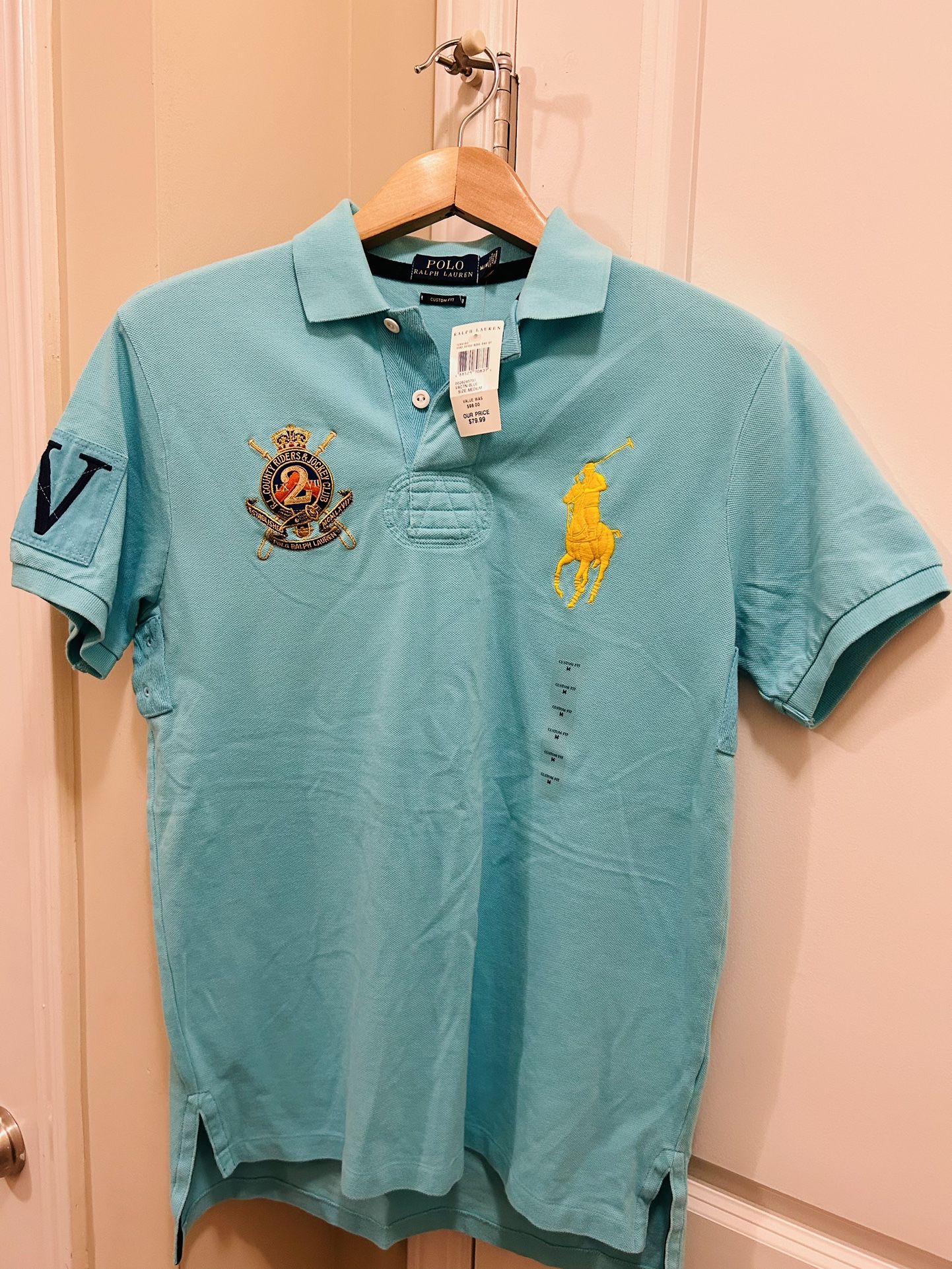 Ralph Lauren Custom Fit Graphic Polo - Aqua