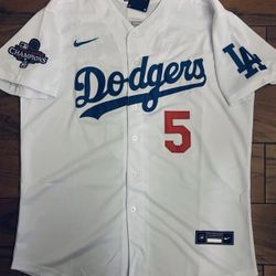 Dodgers World Series Champions Patch White Freeman 5