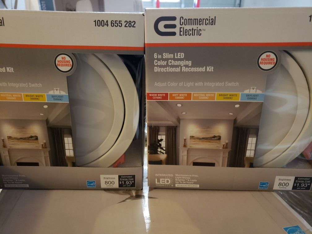 Commercial Electric Slim Directional 6 in. Color Selectable New Construction and Remodel Canless Recessed Integrated LED Kit