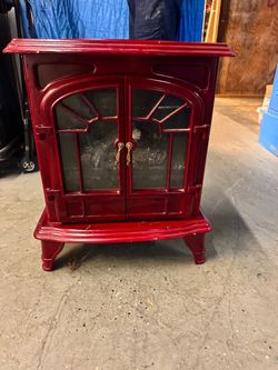 Red Electric Fireplace Space Heater