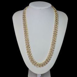 15mm Moissanite Iced Cuban Link Chain 24"