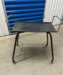 Vintage MCM Metal Rolling Cart