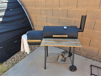 Charcoal Barrel Smoker Grill with Side Firebox