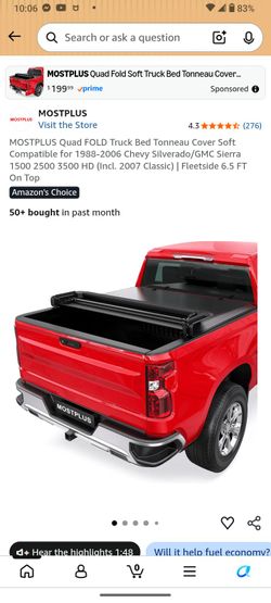 MOSTPLUS Quad Fold Soft Truck Bed Tonneau Cover
