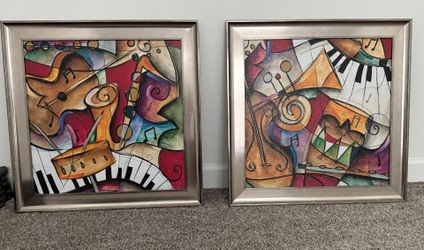 Stunning Set of Colorful Art Frames – Silver Finish