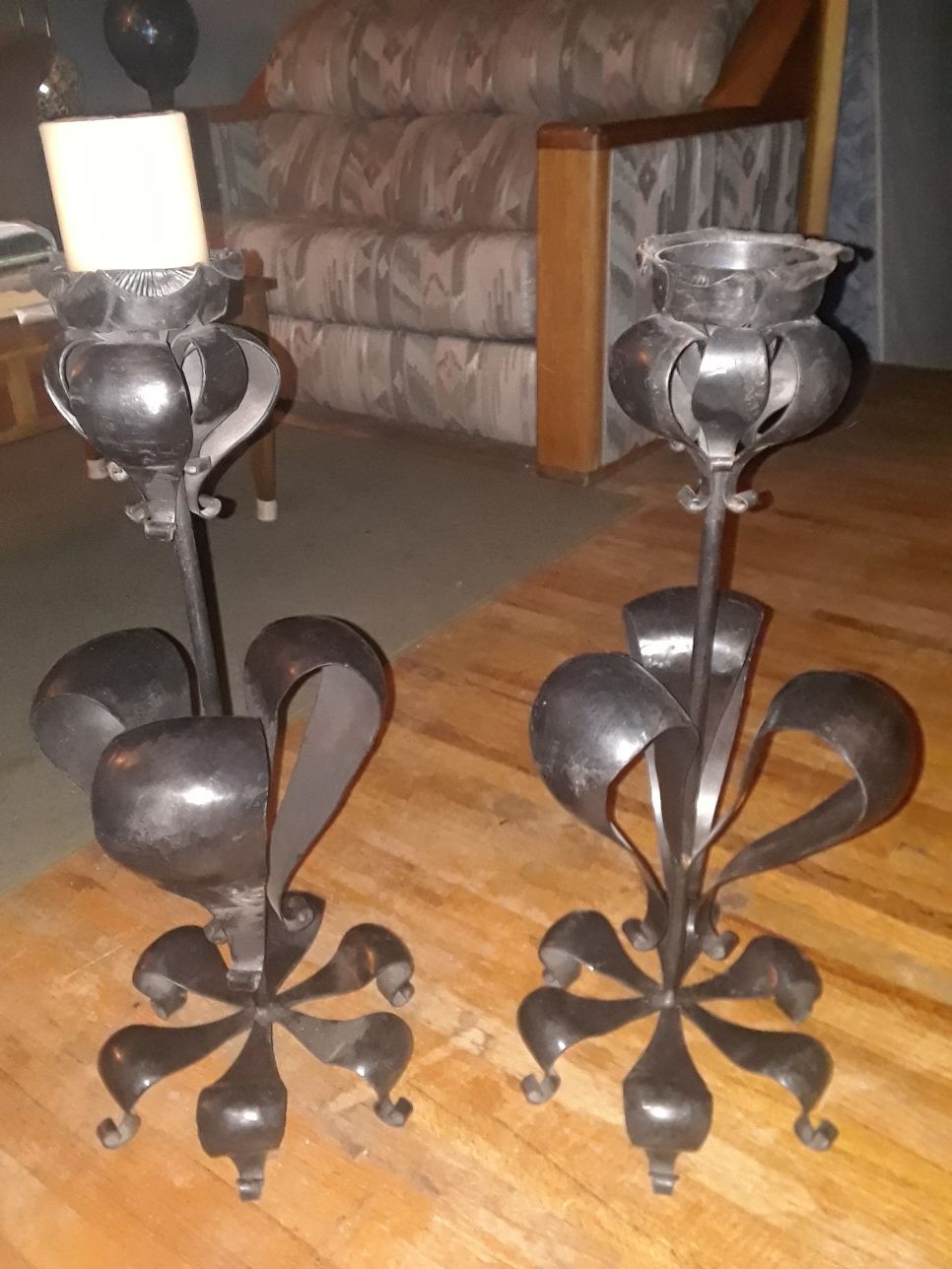 Wrought Iron floor candle holders