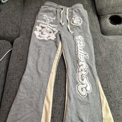 Grey Flare Hellstar Sweatpants 