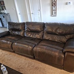 Leather Reclining Sectional 