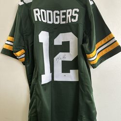 AARON RODGERS SIGNED GREEN BAY PACKERS QB AUTOGRAPHED CUSTOM JERSEY w/COA XL535B