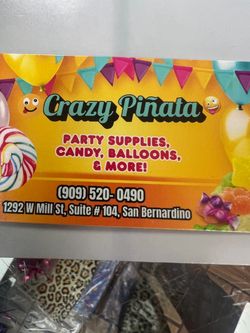 Pinata, perfumes, balloons , and bags