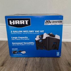 HART 20-Volt Cordless 2-Gallon Wet/Dry Vacuum Kit (1) 20-Volt 4.0Ah Lithium- Ion Battery