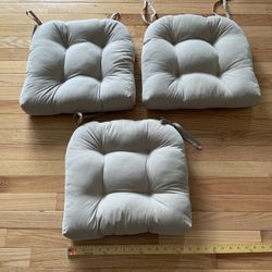 3 Sueded Beige Seat Cushions