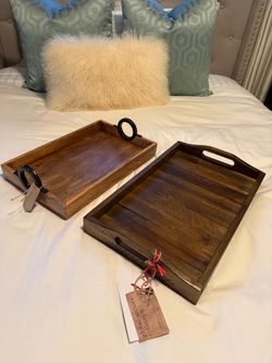 2 Wooden Serving Trays – Brand New with Tags – $10 Each or Both for $15